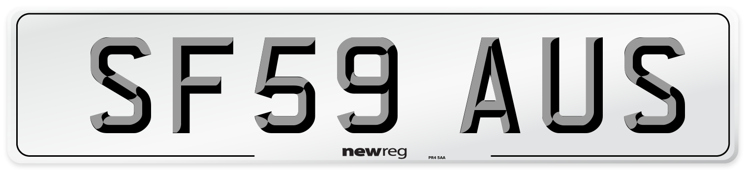 SF59 AUS Number Plate from New Reg
